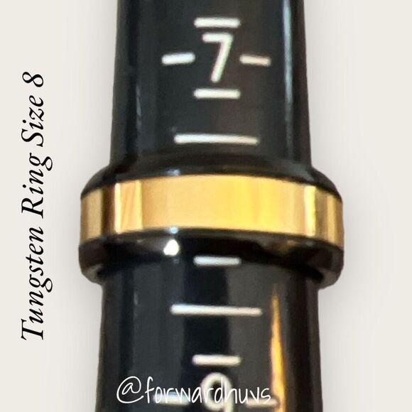 King Will Black & Gold Tungsten Carbide Ring - Size 8 - Picture 4 of 8
